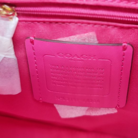 Coach Rowan Satchel C8286 Bold Pink Multi - Picture 7 of 8